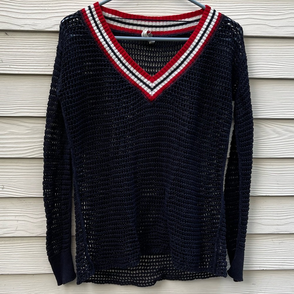 We The Free Navy Cotton Sweater